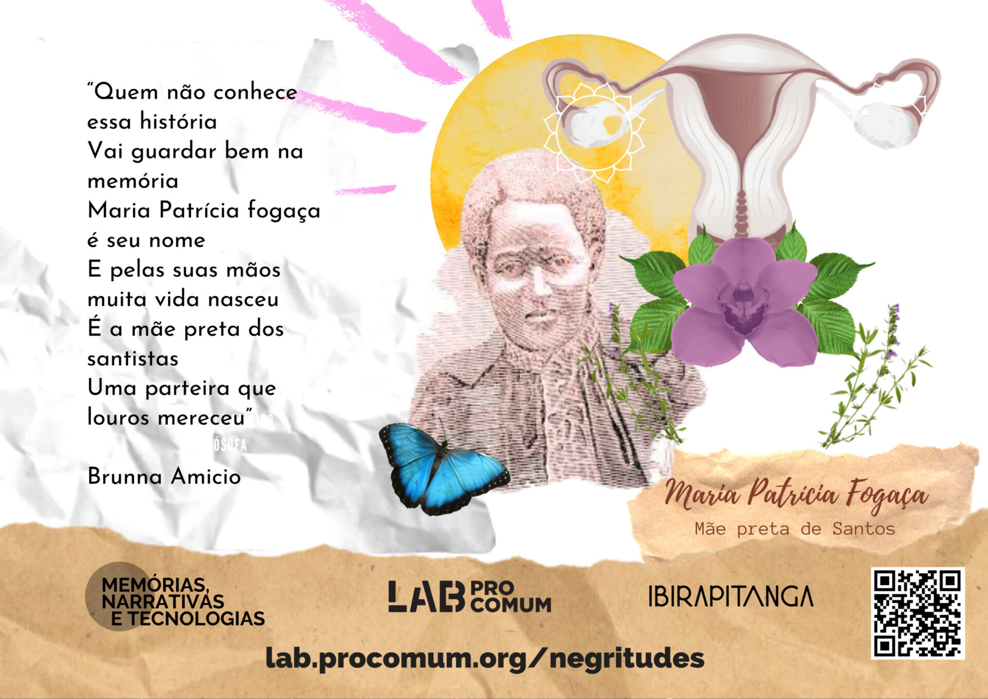 Cartaz de Maria Patrícia Fogaça, mãe preta de Santos